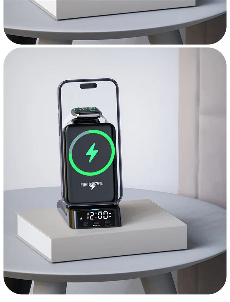 30W Fast Wireless Charger Stand For iPhone 15 14 13 12 11 Samsung Apple Watch Airpods Pro 3 in 1 Wireless Charging Dock Station